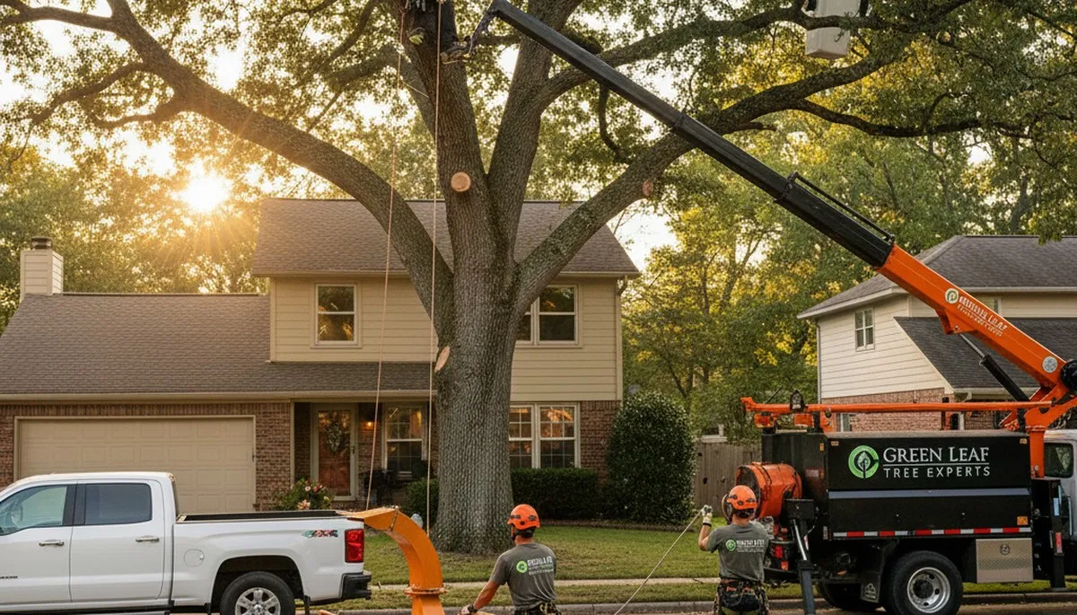 Professional tree removal service by experts in Albany, GA safely cutting and clearing large trees