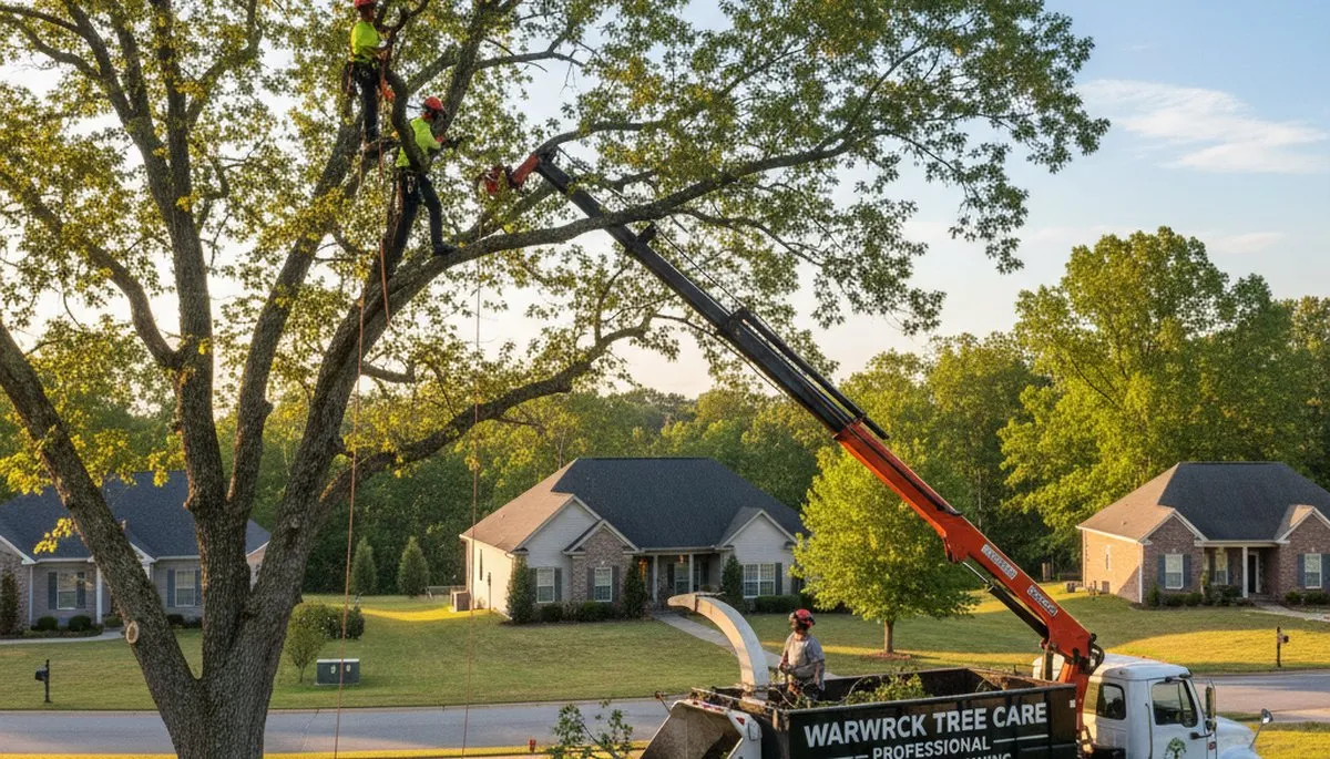 Professional tree removal service in Albany, GA safely cutting and clearing residential trees
